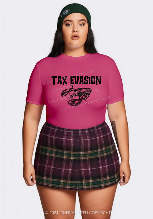 Curvy Tax Evasion Lobster Y2K Baby Tee Cherrykitten