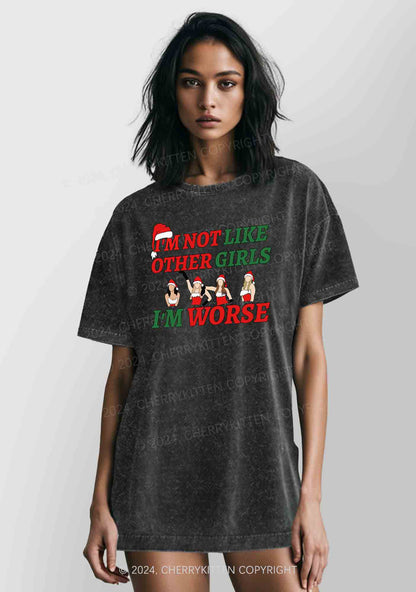 Christmas I'm Worse Y2K Washed Tee Cherrykitten