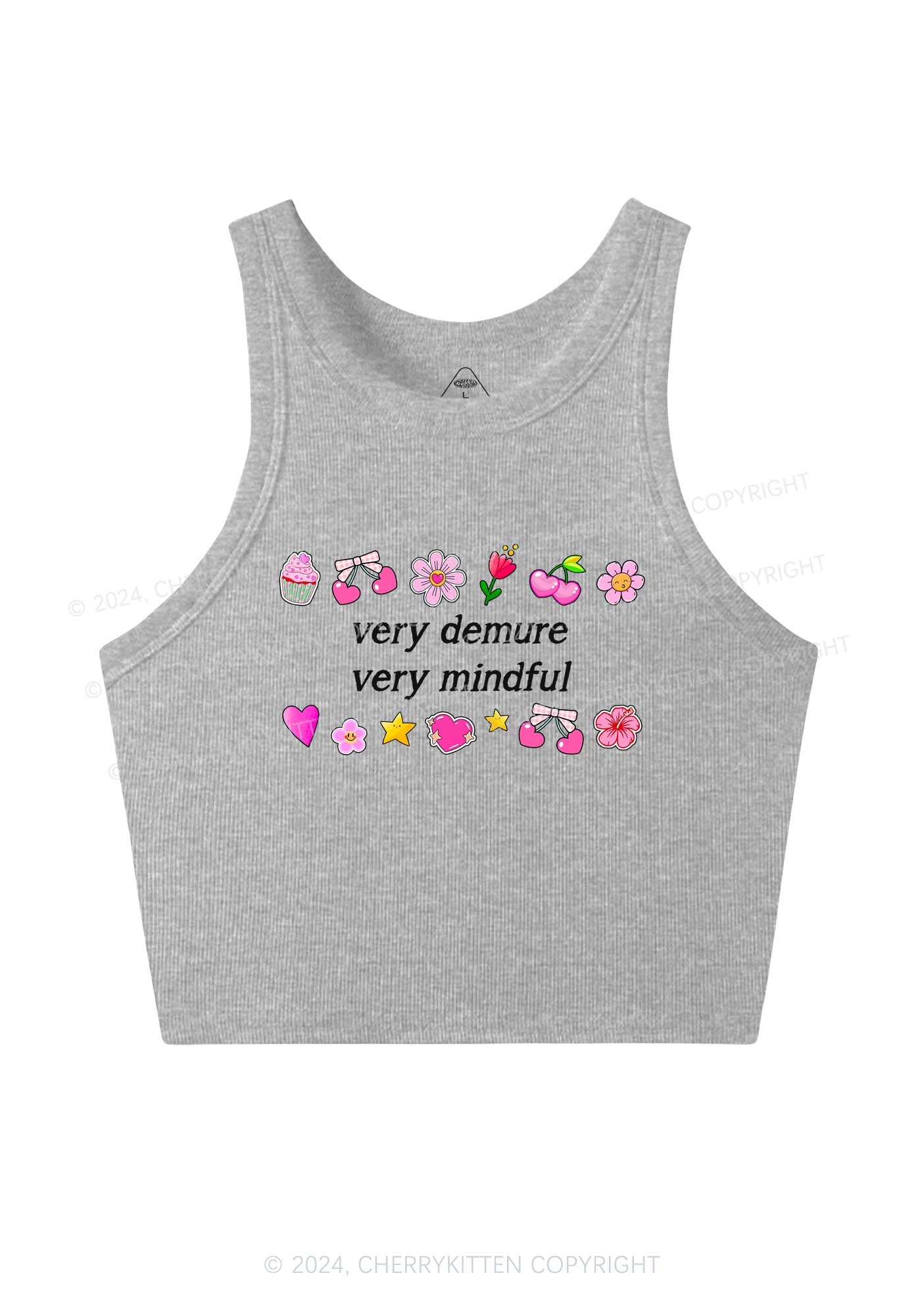 Demure Mindful Y2K Crop Tank Top Cherrykitten