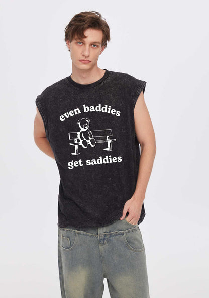 Saddies Bear Y2K Washed Tank Cherrykitten