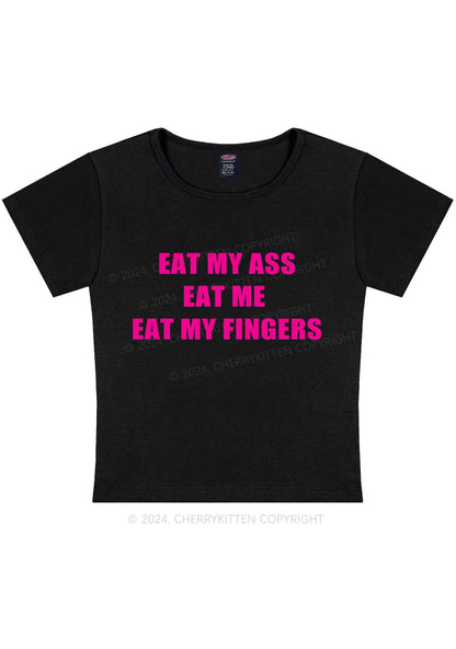 Curvy Eat My Fingers Y2K Baby Tee Cherrykitten