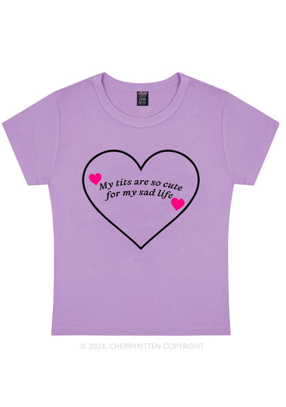 Cute Txts Sad Life Y2K Baby Tee Cherrykitten