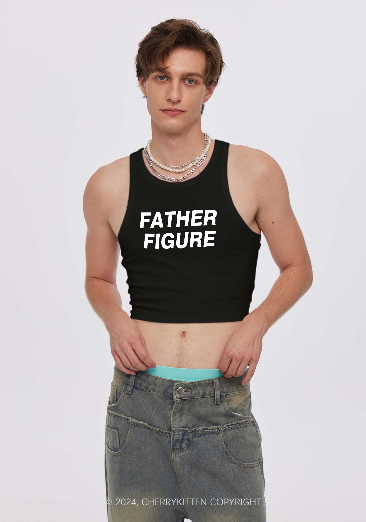 Father Figure Y2K Crop Tank Top Cherrykitten