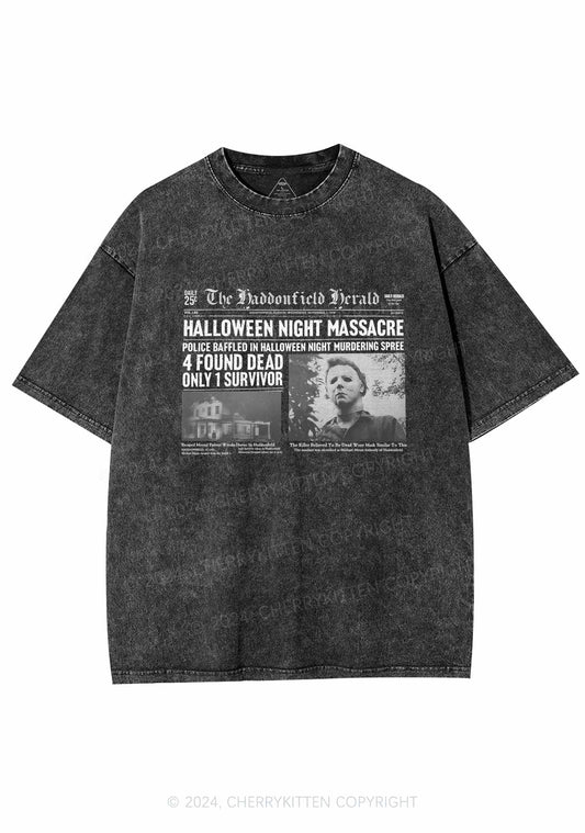 Halloween Night Massacre Y2K Washed Tee Cherrykitten