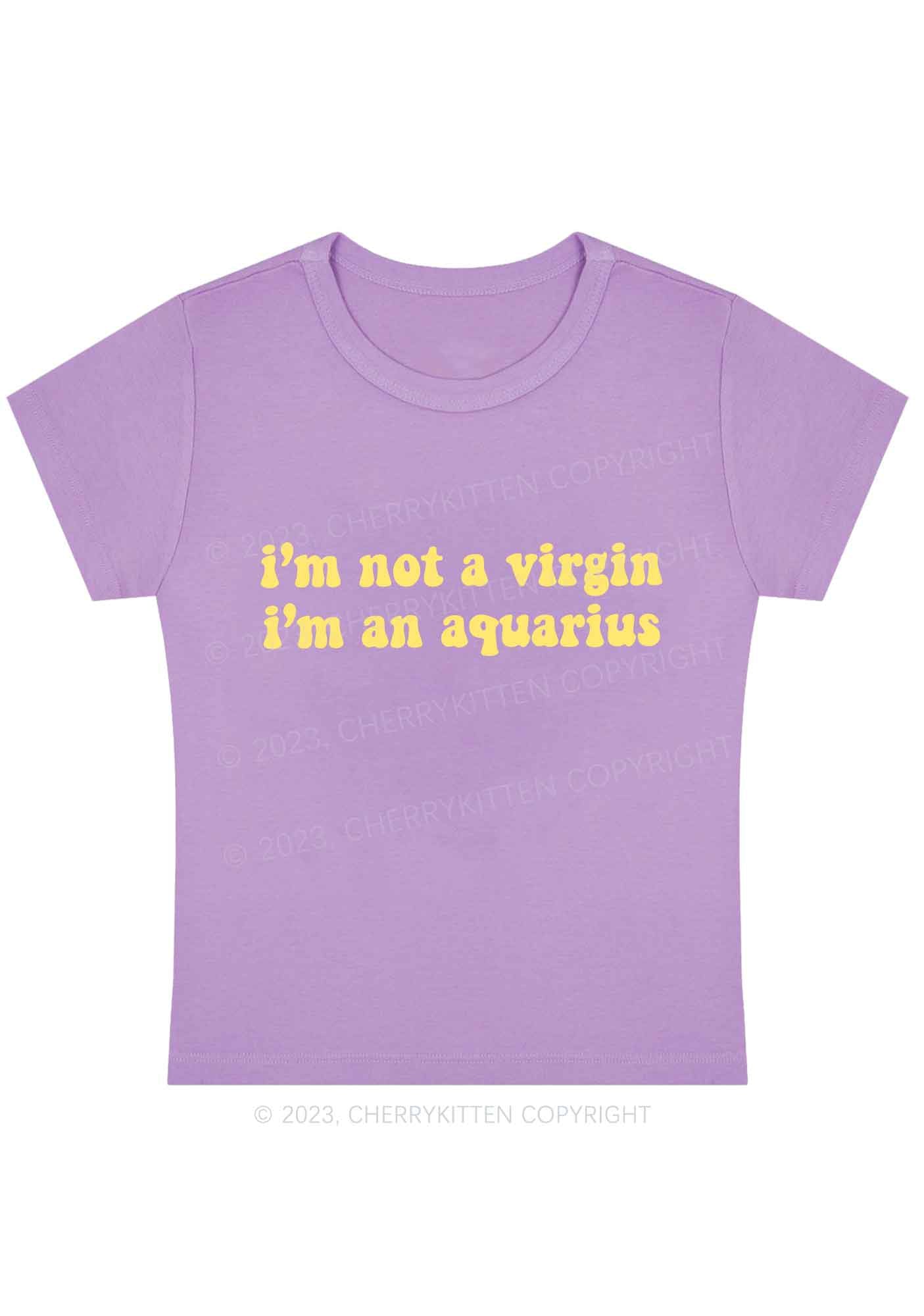 Custom Zodiac I'm Not A Virgin Y2K Baby Tee Cherrykitten