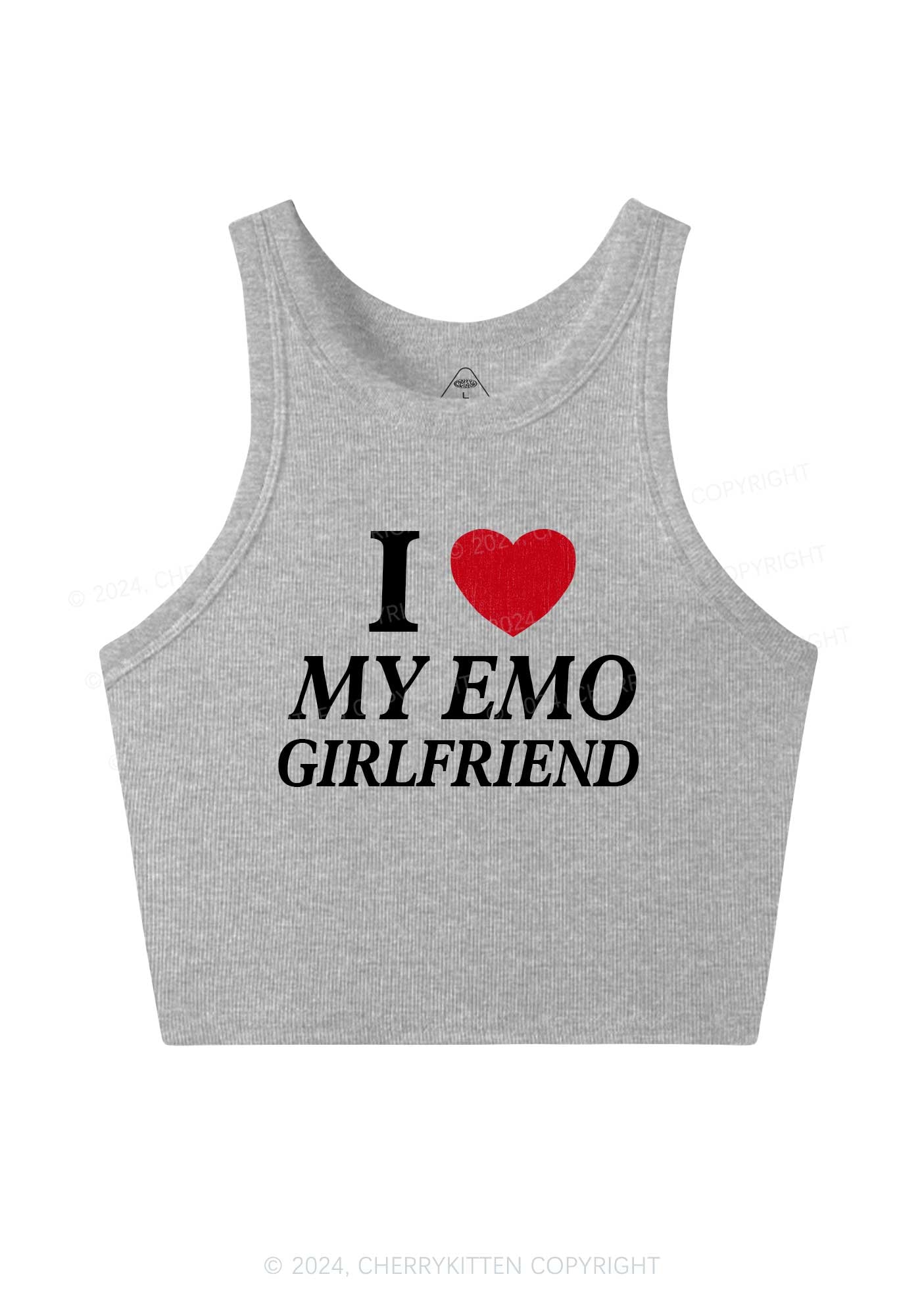 I Love My Emo GF Y2K Valentine's Day Crop Tank Top Cherrykitten