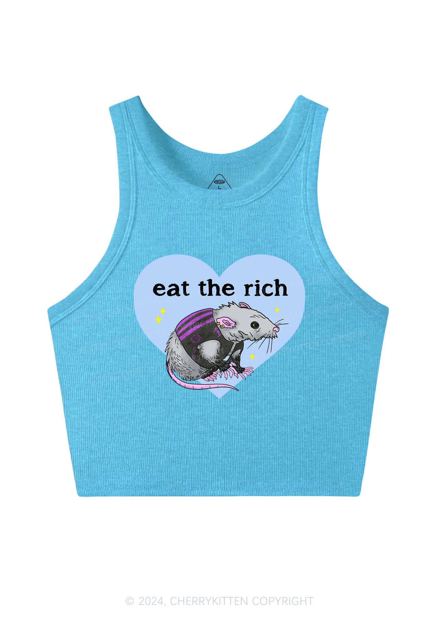 Eat The Rich Rat Y2K Crop Tank Top Cherrykitten