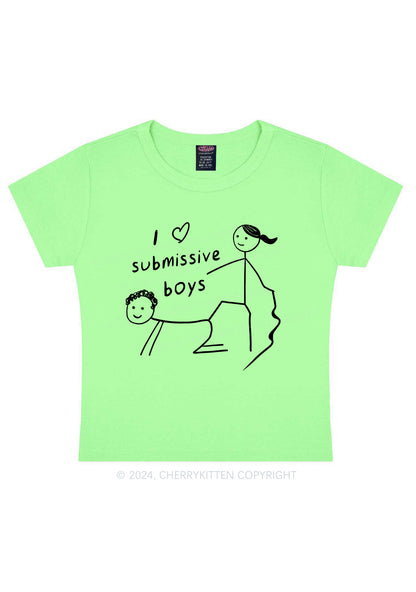 I Love S Boys Y2K Baby Tee Cherrykitten