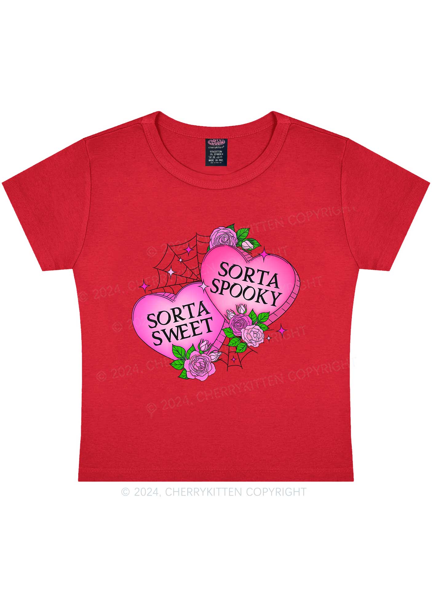 Sorta Spooky Y2K Valentine's Day Baby Tee Cherrykitten