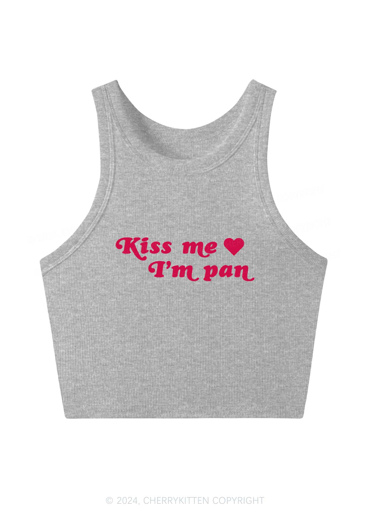 Kiss Me I?¡¥m Pan Y2K Crop Tank Top Cherrykitten