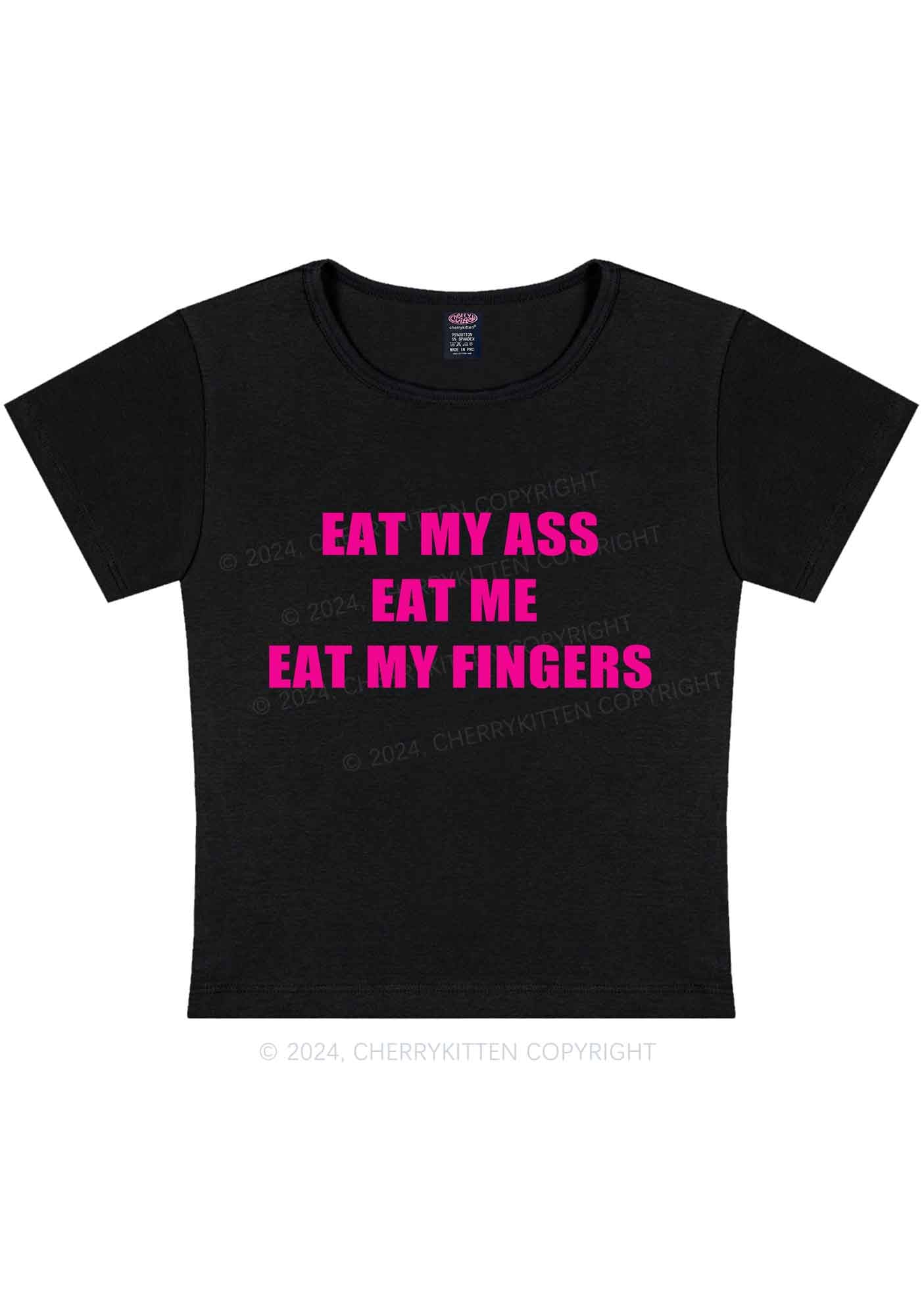 Eat My Fingers Y2K Baby Tee Cherrykitten