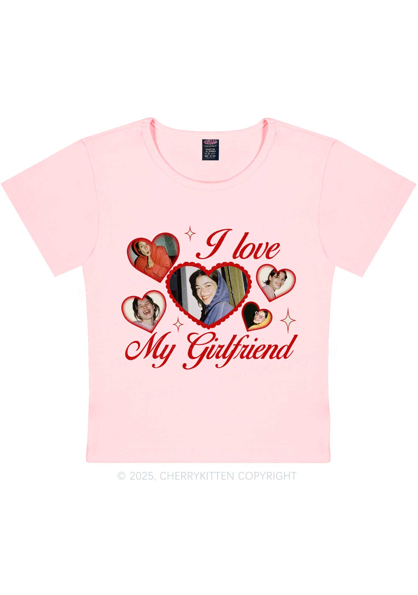 Custom Boyfriend Photos Y2K Valentine's Day Baby Tee Cherrykitten