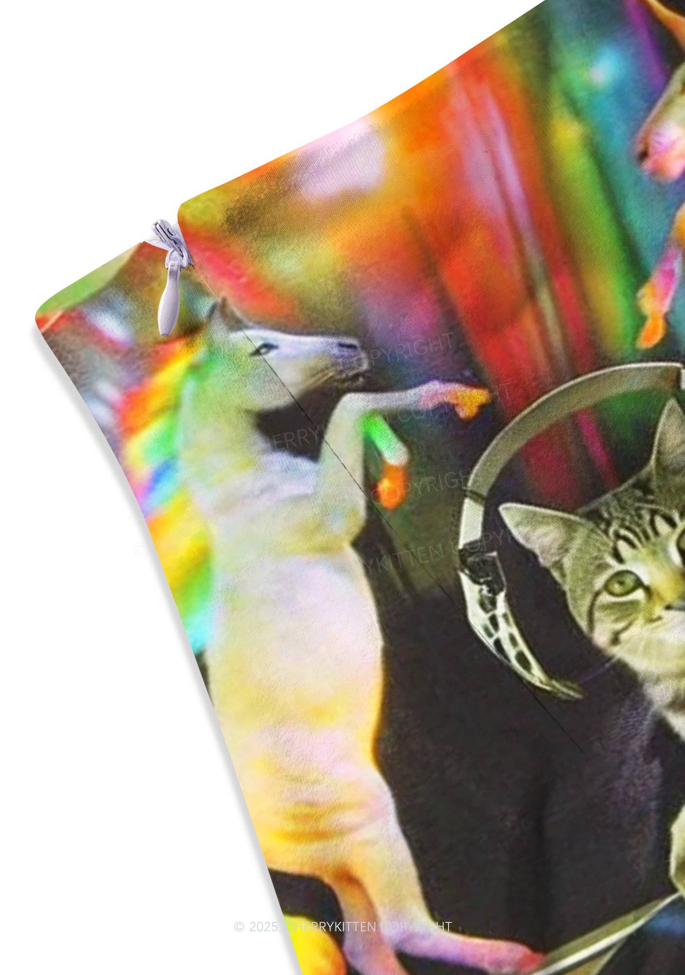 DJ Cat Unicorn Y2K Print Mini Skirt Cherrykitten