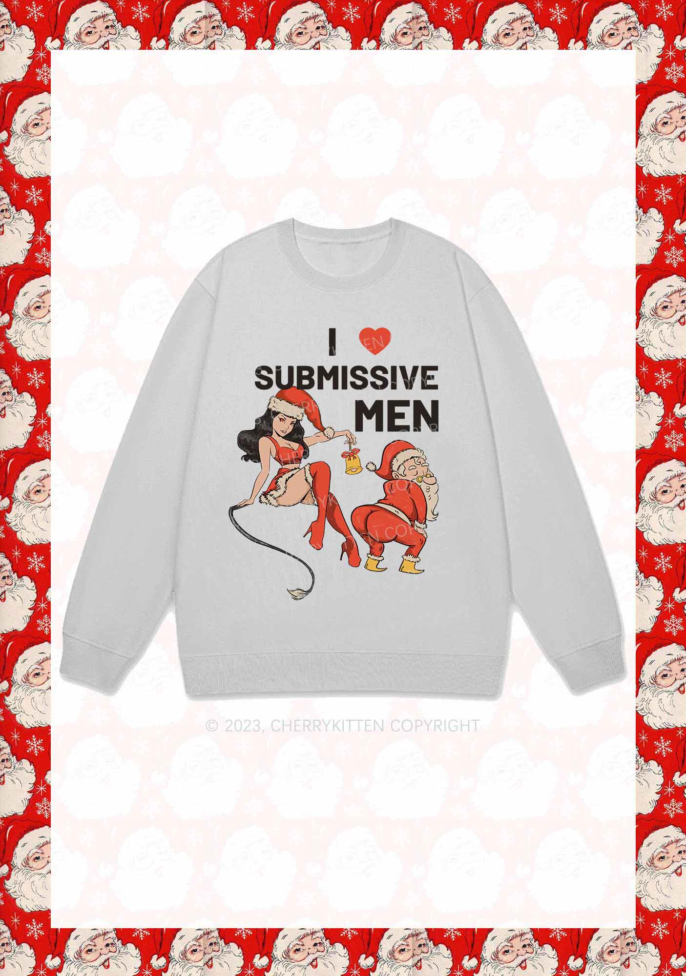 I Love S Men Christmas Y2K Sweatshirt Cherrykitten