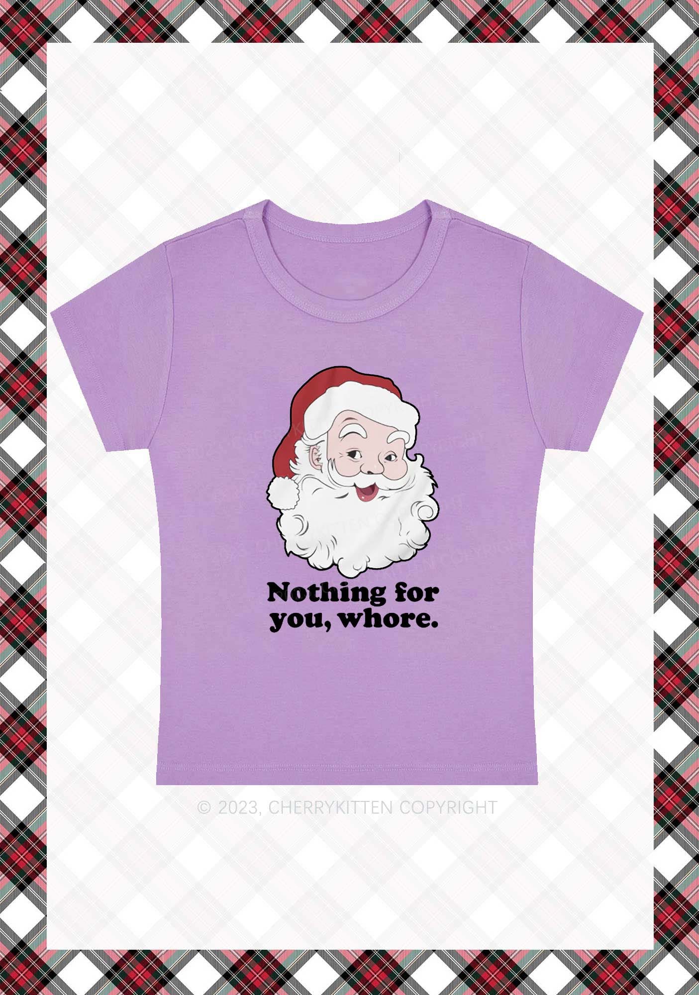 Santa Nothing For You Christmas Y2K Baby Tee Cherrykitten