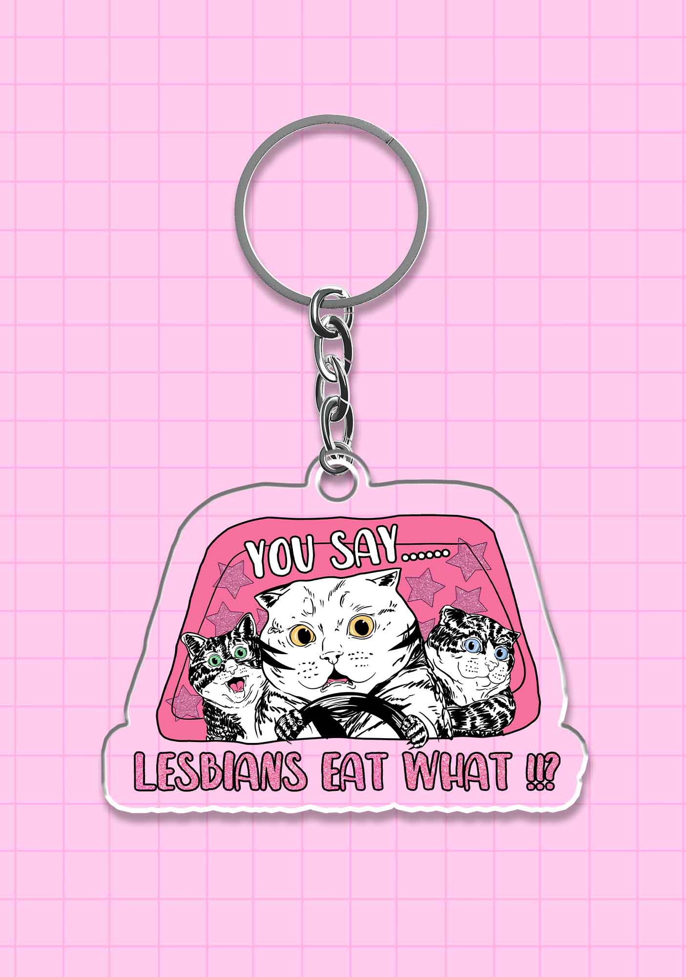 You Say Lesbians Eat What 1Pc Y2K Keychain Cherrykitten