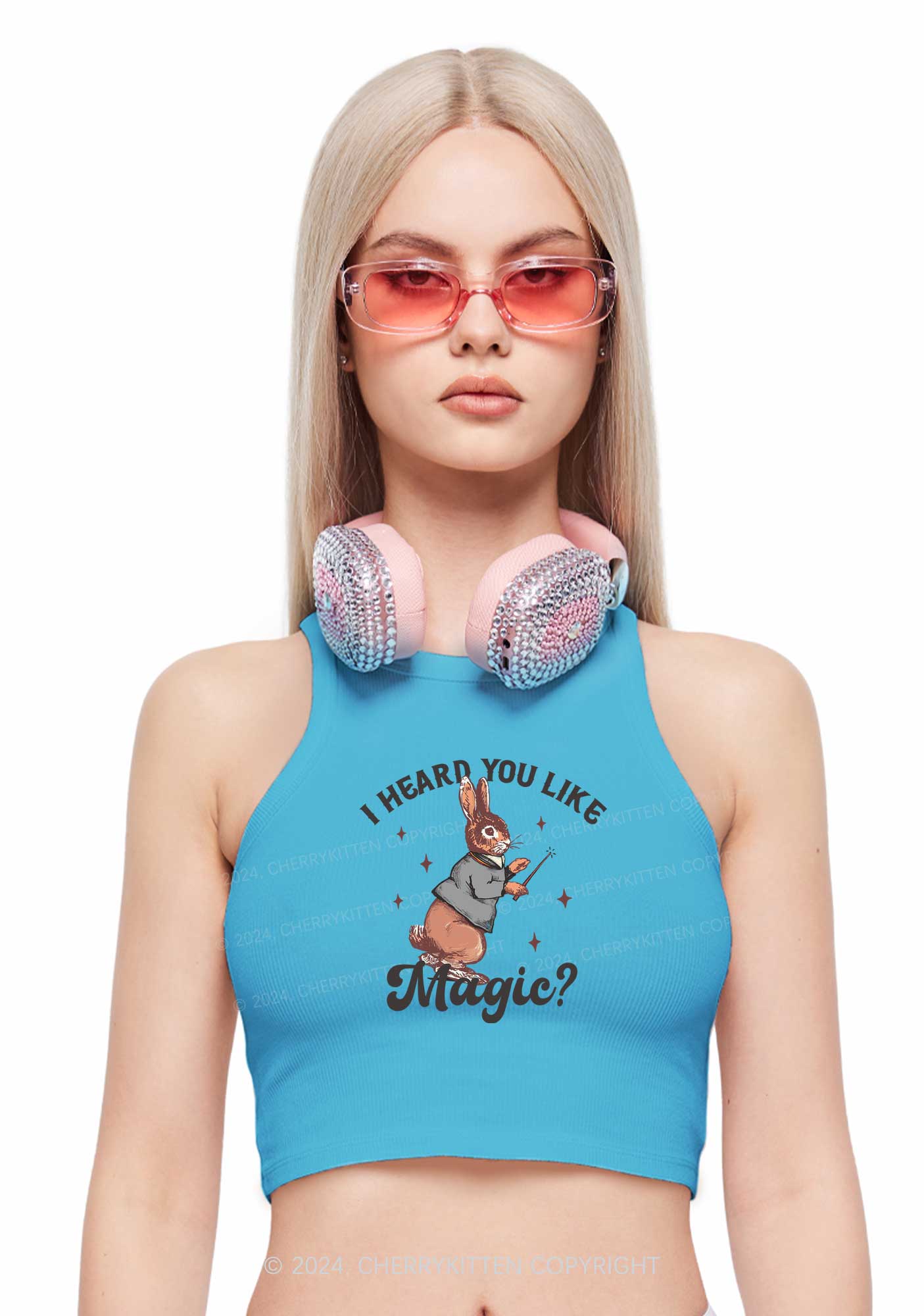 I Heard You Like Magic Y2K Crop Tank Top Cherrykitten