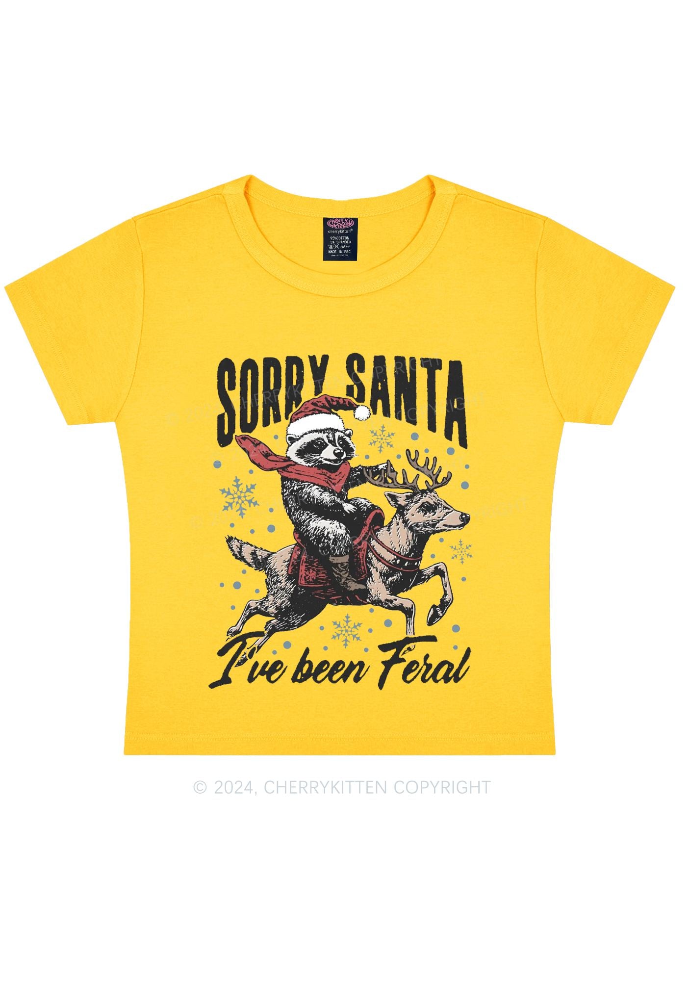 Christmas Sorry Santa Y2K Baby Tee Cherrykitten