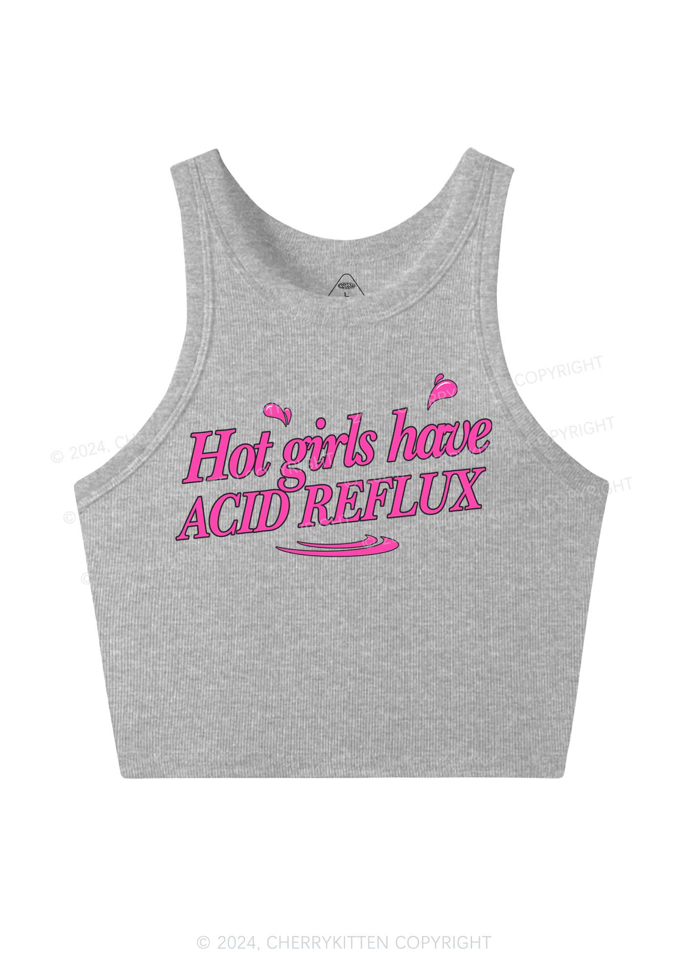 Hot Girls Have Acid Reflux Y2K Crop Tank Top Cherrykitten