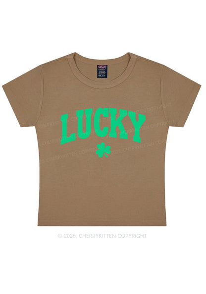 Lucky Shamrock St Patricks Y2K Baby Tee Cherrykitten