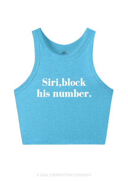 Block His Number Y2K Crop Tank Top Cherrykitten