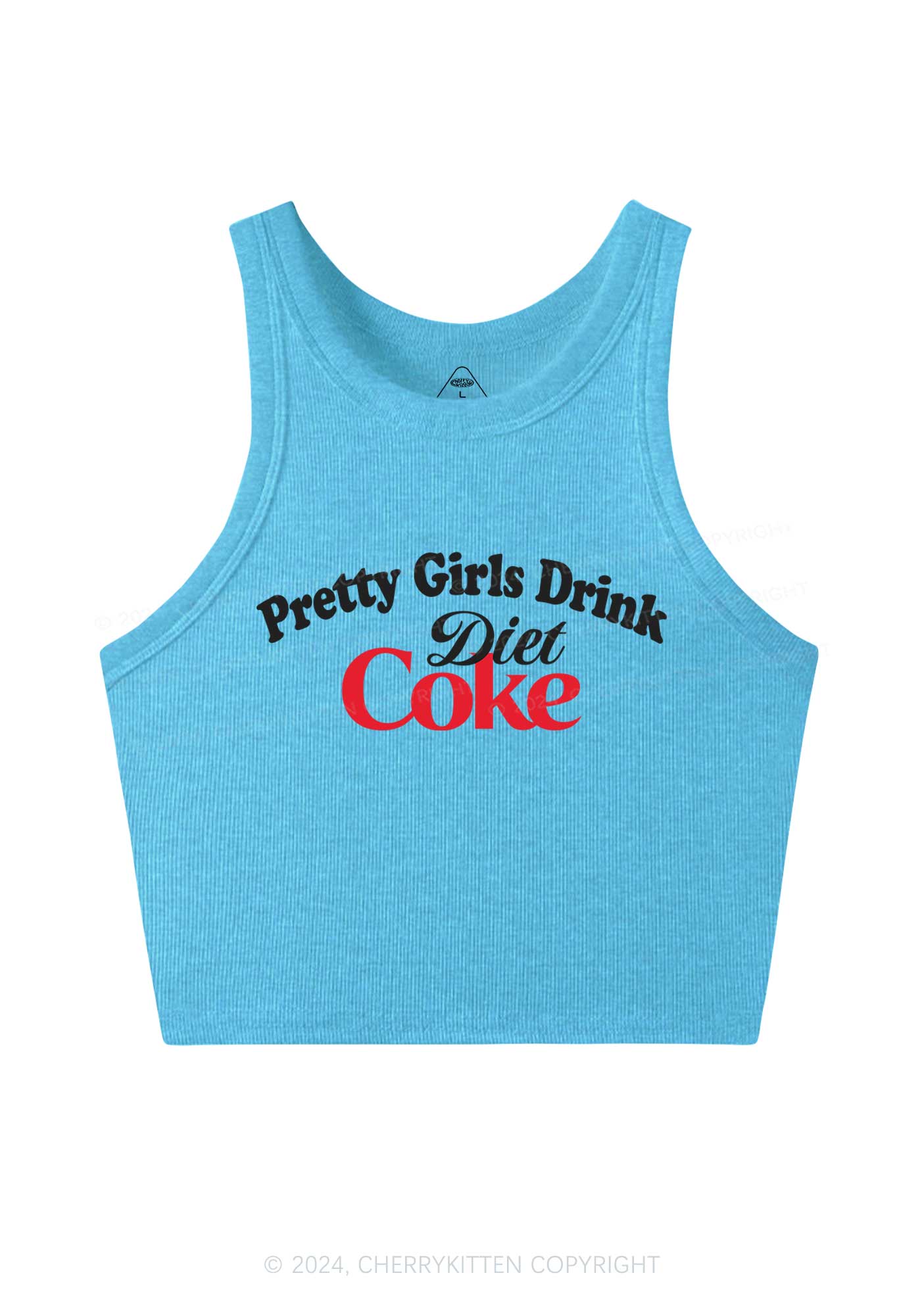 Pretty Girls Drink Diet Coke Y2K Crop Tank Top Cherrykitten