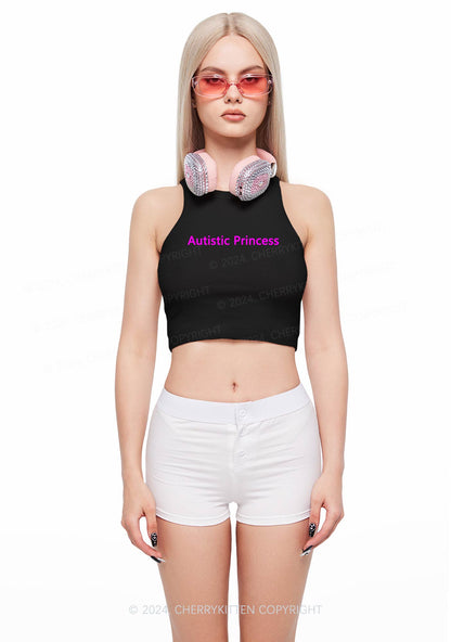 Autistic Princess Y2K Crop Tank Top Cherrykitten