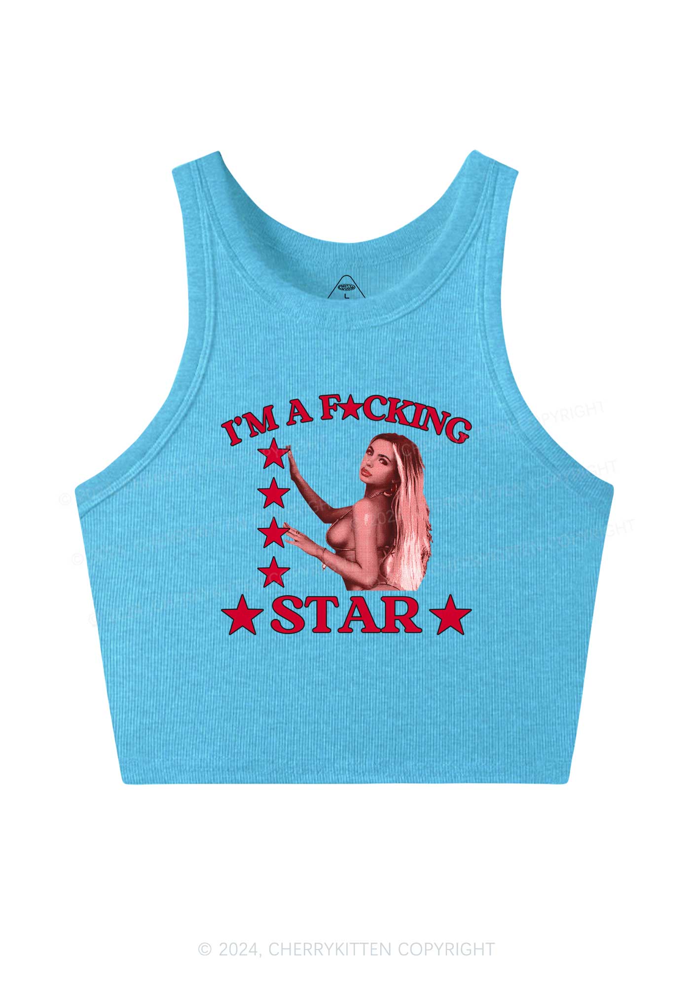 Custom Portrait Fxxking Star Y2K Crop Tank Top Cherrykitten