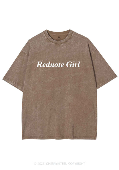 Rednote Girl Y2K Washed Tee Cherrykitten