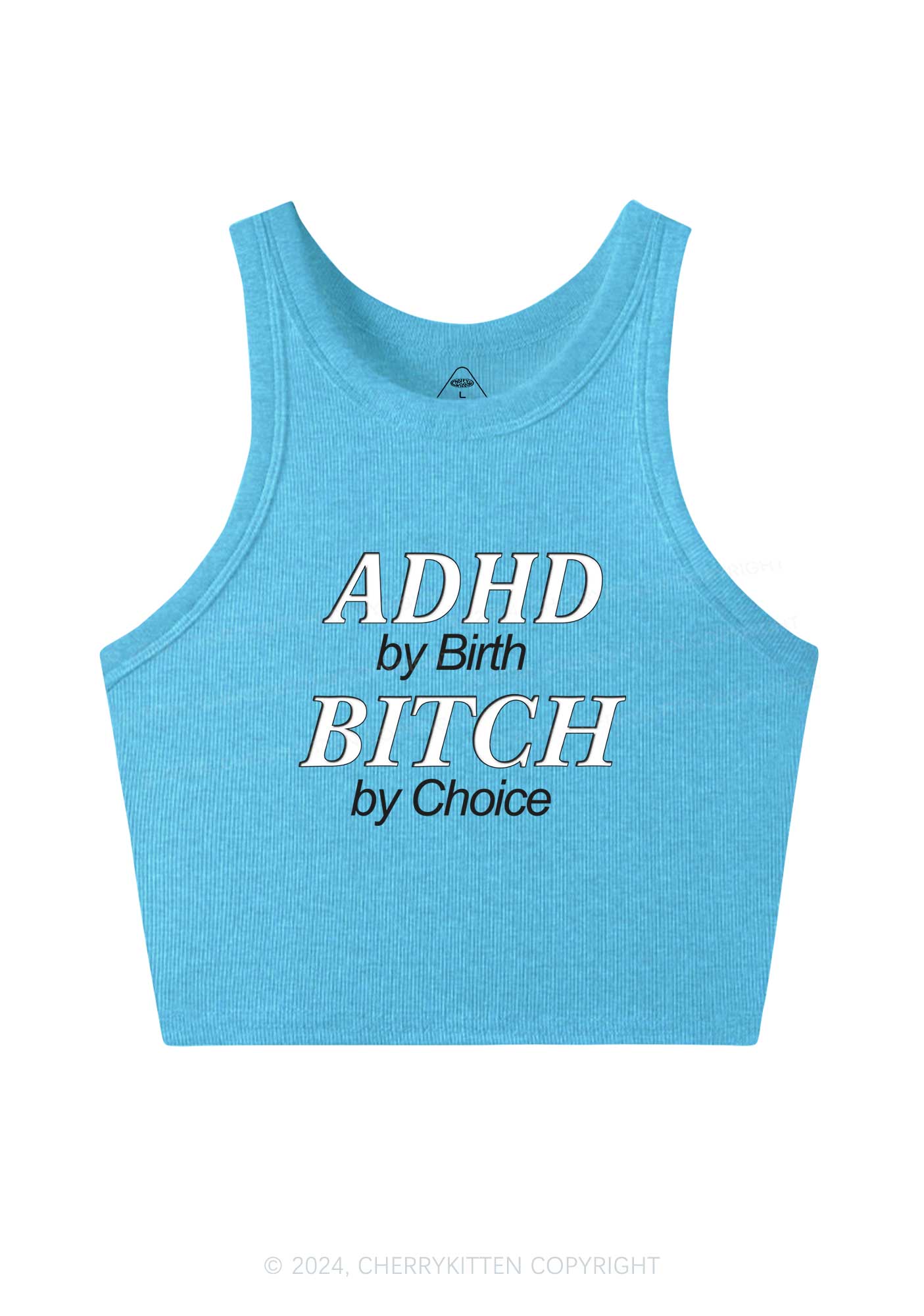 ADHD Bxxch Y2K Crop Tank Top Cherrykitten