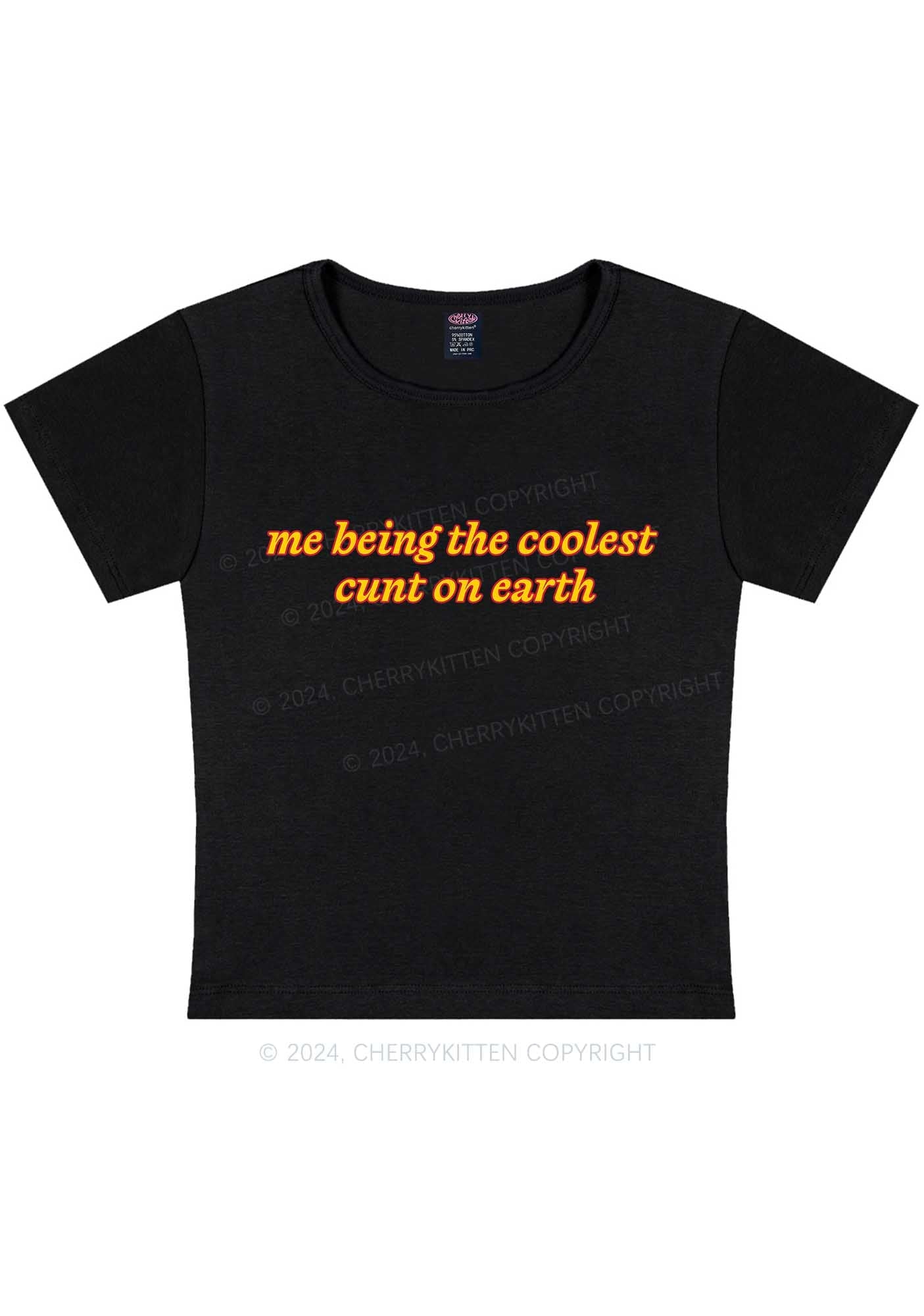 Curvy Coolest Cxnt On Earth Y2K Baby Tee Cherrykitten