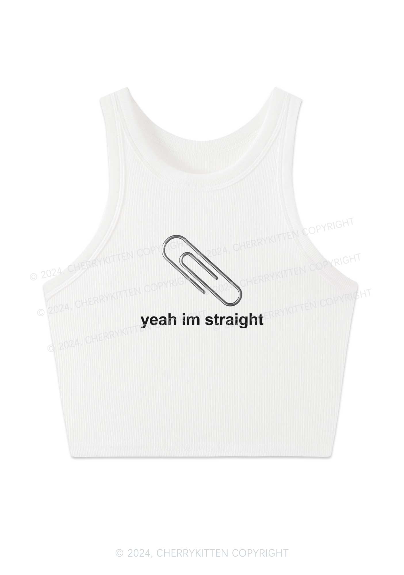 Yeah Im Straight Y2K Crop Tank Top Cherrykitten