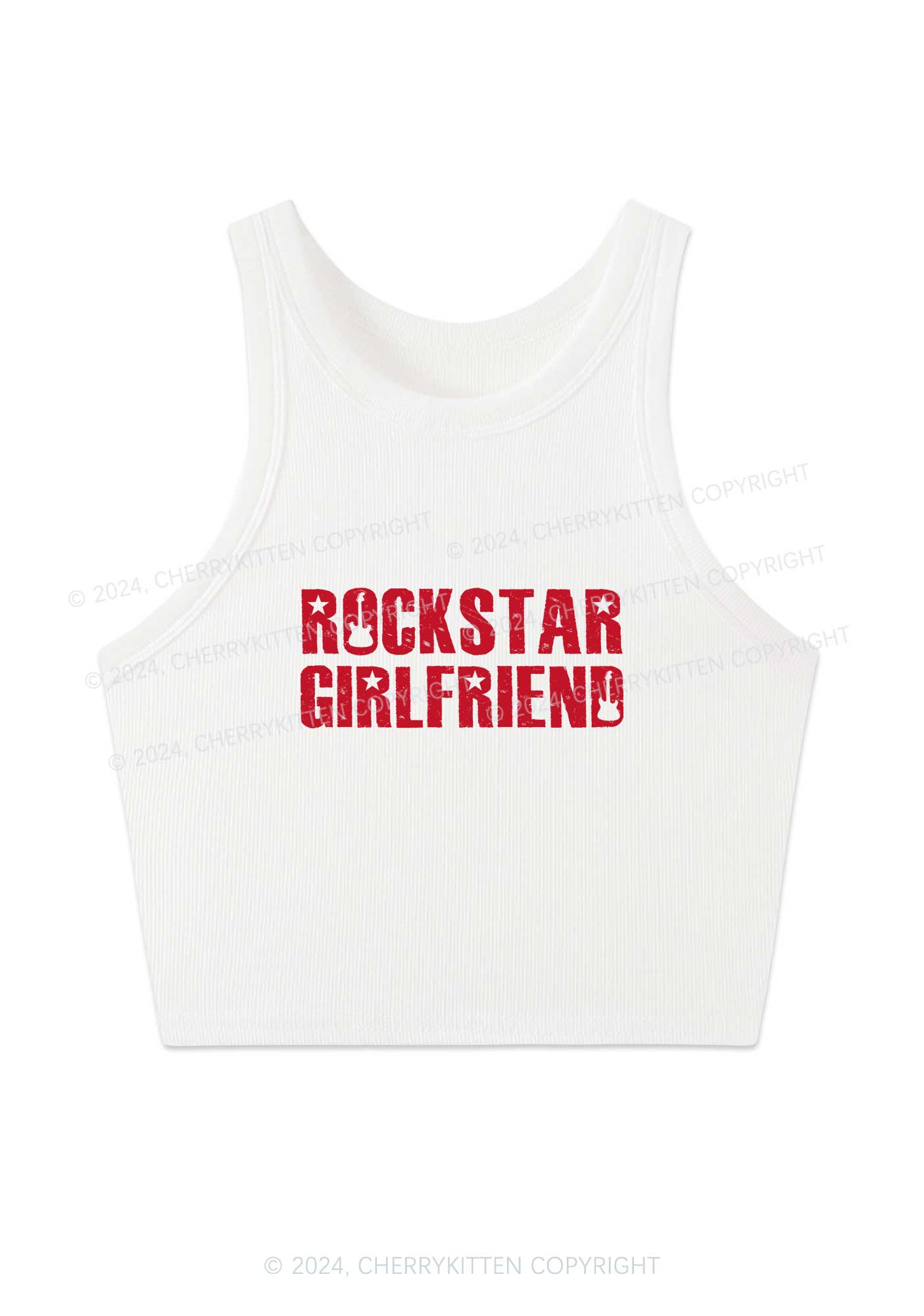 Rockstar Girlfriend Y2K Crop Tank Top Cherrykitten