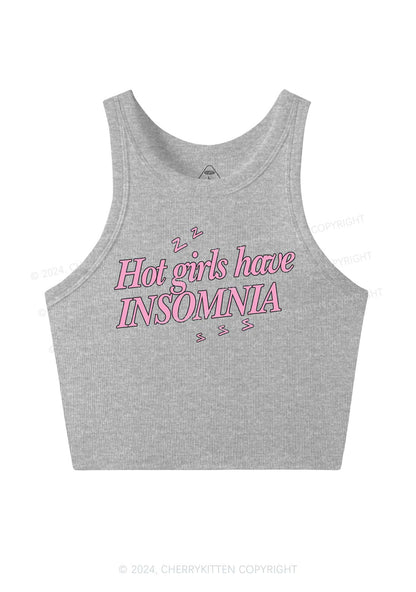 Hot Girls Have Insomnia Y2K Crop Tank Top Cherrykitten