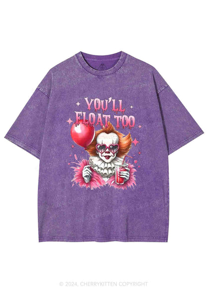 Halloween You Will Float Too Y2K Washed Tee Cherrykitten