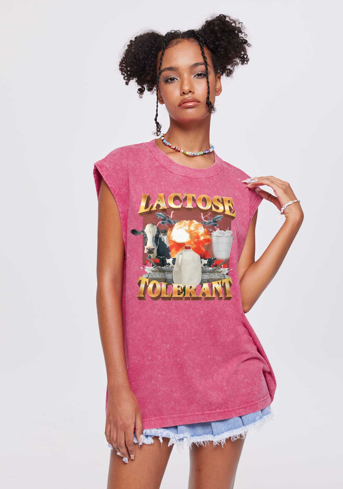 Retro Milk Lactose Tolerant Y2K Washed Tank Cherrykitten