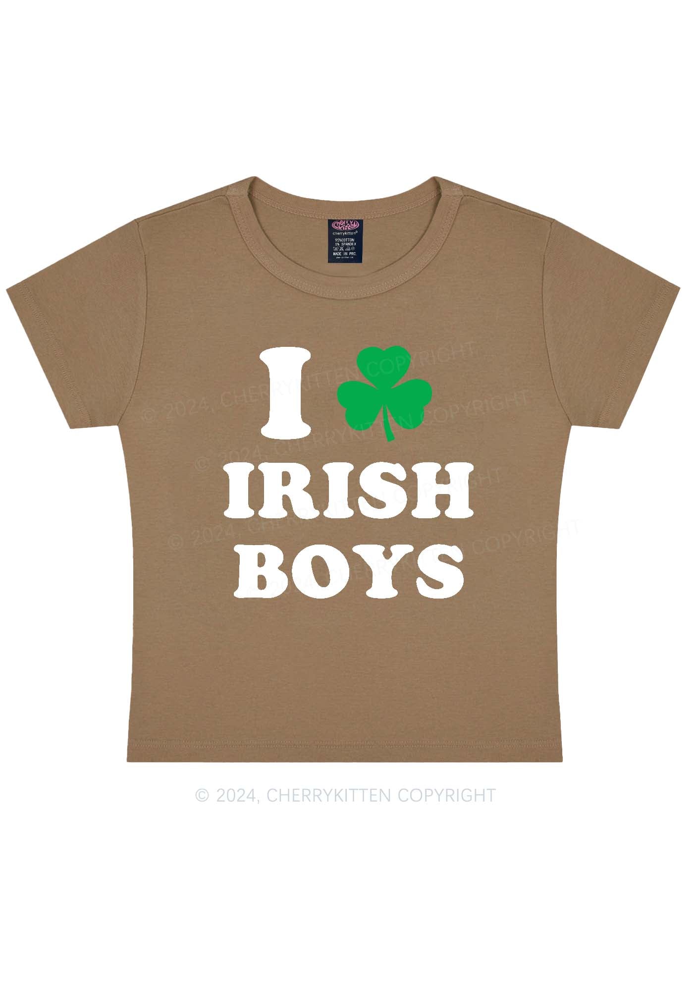 Irish Boys St Patricks Y2K Baby Tee Cherrykitten