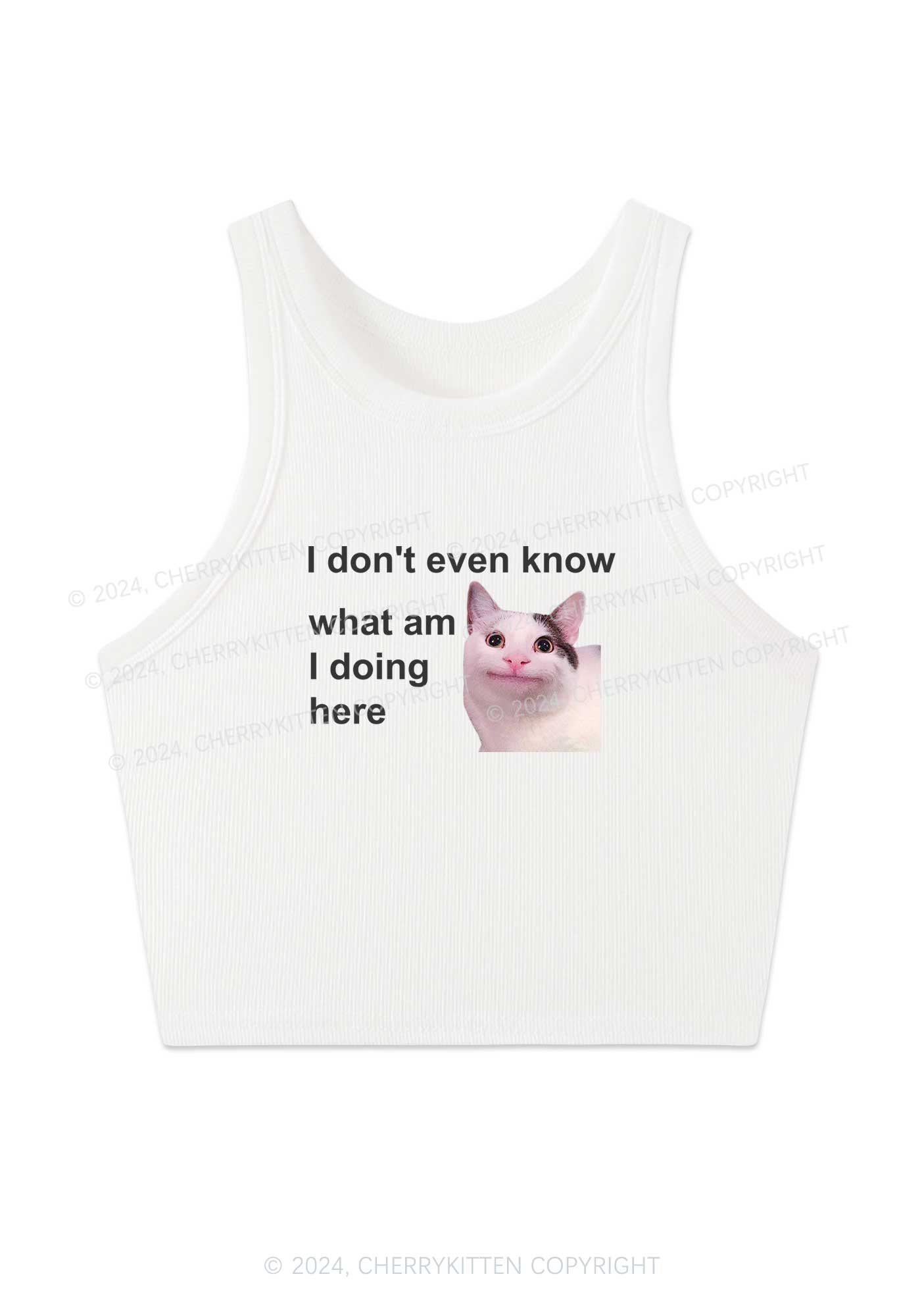 What Am I Doing Here Y2K Crop Tank Top Cherrykitten