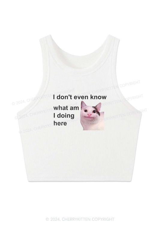 What Am I Doing Here Y2K Crop Tank Top Cherrykitten