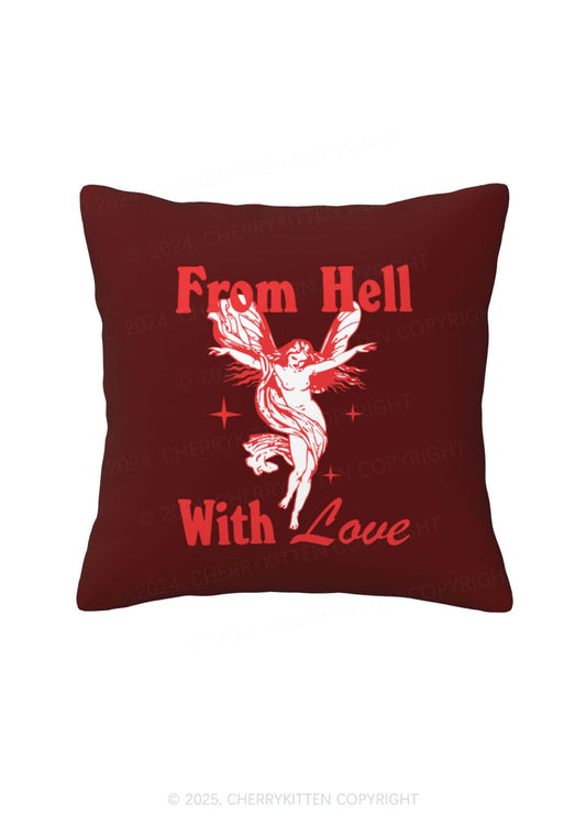 From Hall With Love Y2K Throw Pillow Cover Cherrykitten