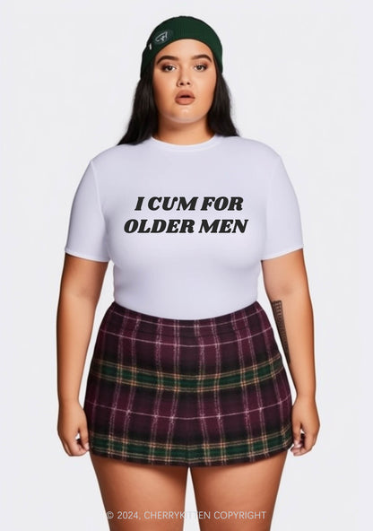 Curvy Come For Older Men Y2K Baby Tee Cherrykitten