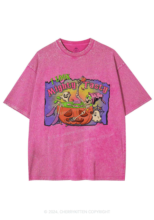 Mighty Tasty Halloween Y2K Washed Tee Cherrykitten