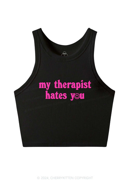 My Therapist Hates You Halo Y2K Crop Tank Top Cherrykitten