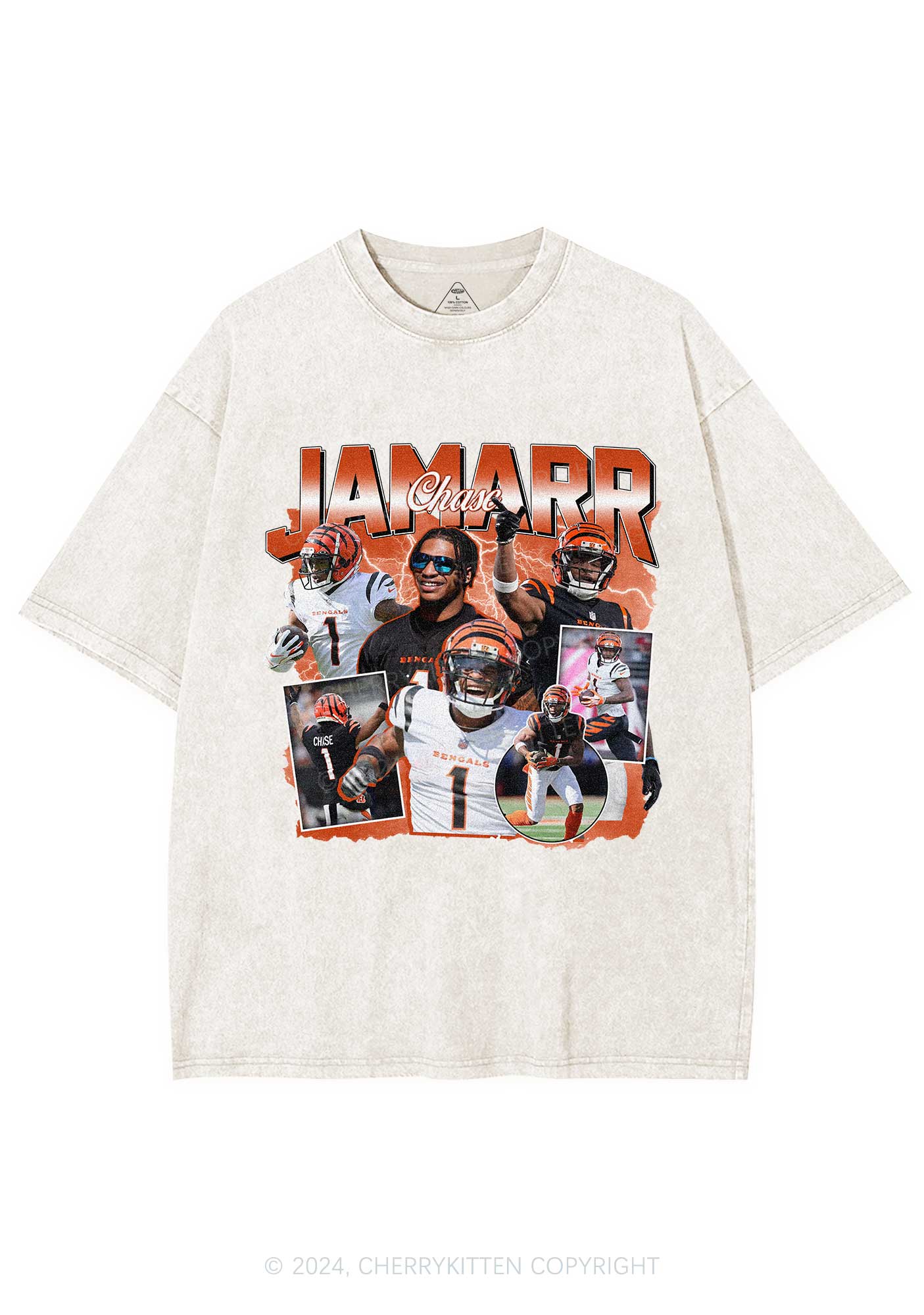 Orange Jamarr Y2K Super Bowl Washed Tee Cherrykitten