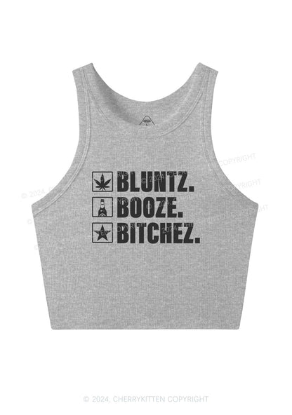 Bluntz Bxxch Y2K Crop Tank Top Cherrykitten