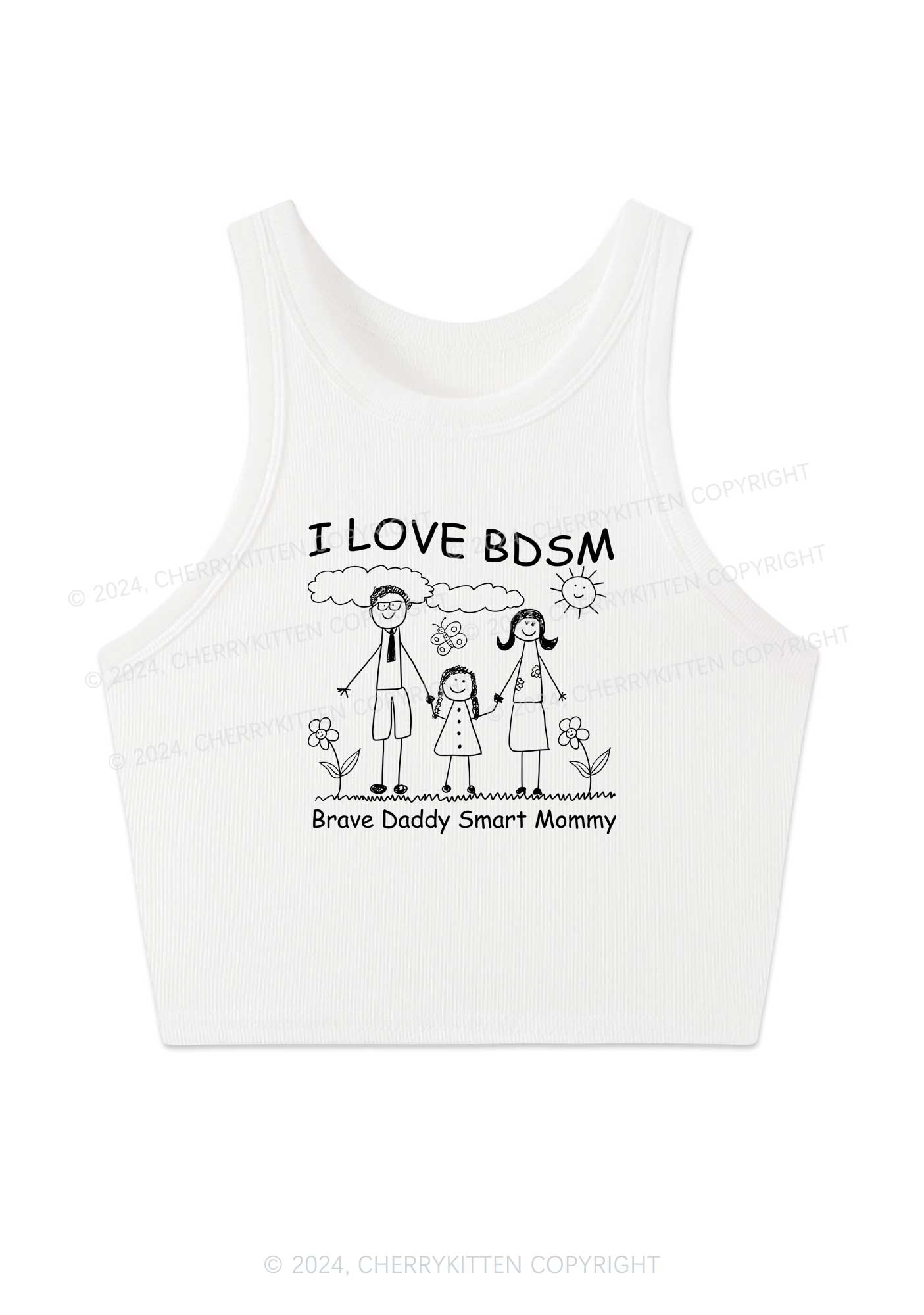 I Love BDSM Y2K Crop Tank Top Cherrykitten