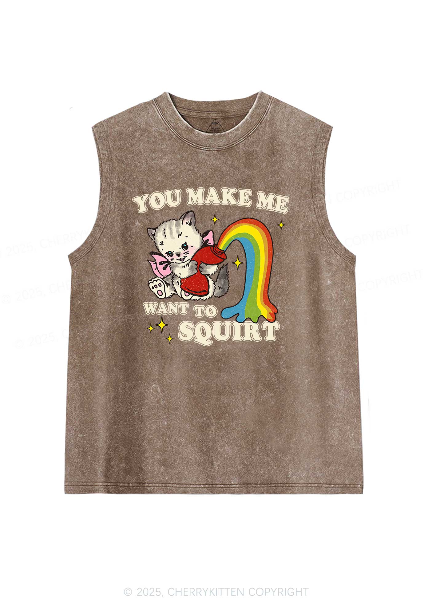 You Make Me Squirt Y2K Washed Tank Cherrykitten