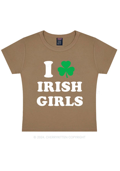 Irish Girls St Patricks Y2K Baby Tee Cherrykitten