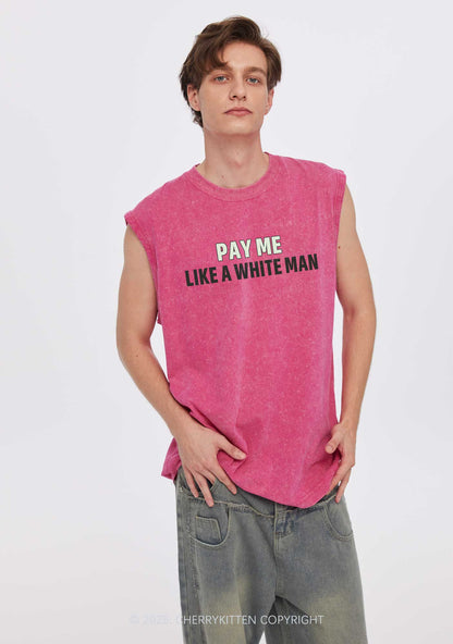 Pay Me Like White Man Y2K Washed Tank Cherrykitten