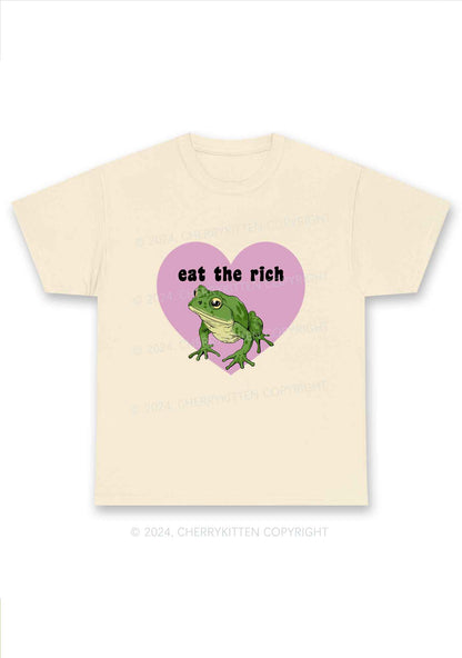 Eat The Rich Frog Y2K Chunky Shirt Cherrykitten